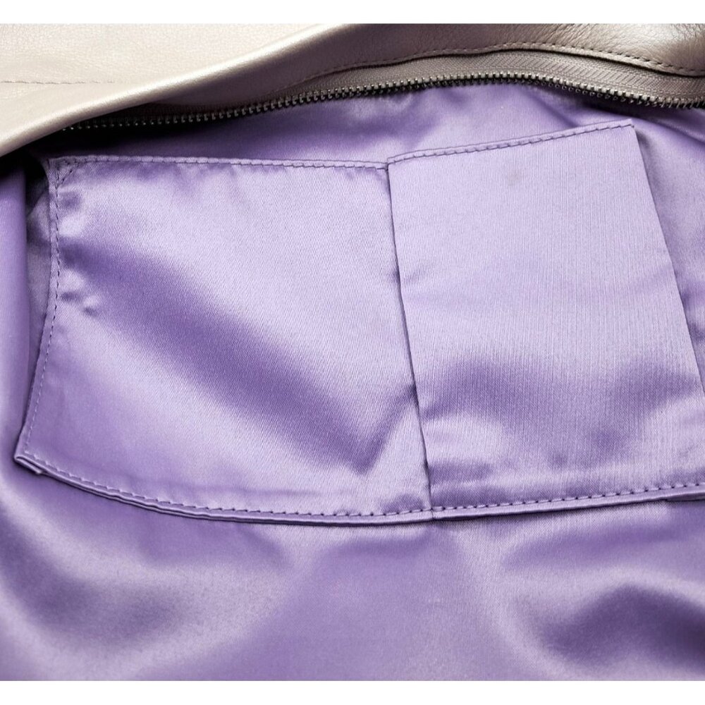 Coach Carly Bag F15251 Metallic Pearl Cream Purse Lavender Interior - Picture 16 of 16